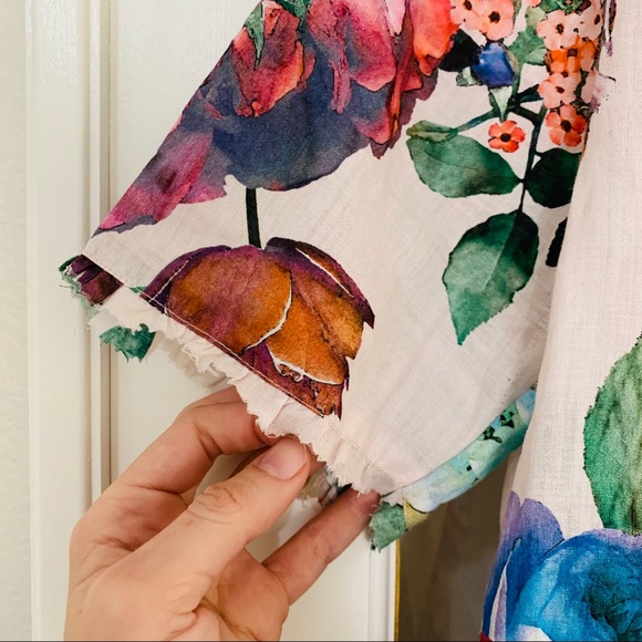 Johnny Was Workshop Linen Floral Shift Dress - Picture 5 of 9